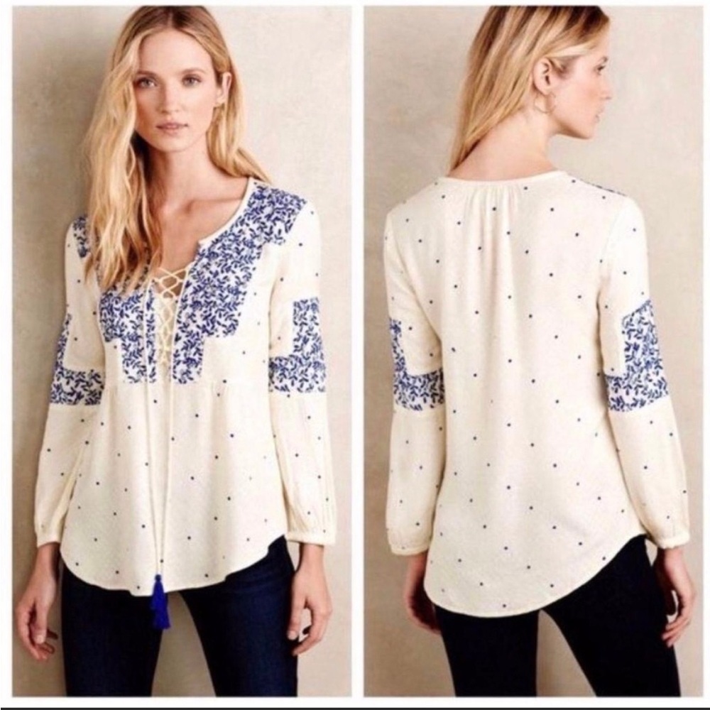 COPY - Anthropologie Libra Peasant Top by Vanessa Virginia NWT boho blouse